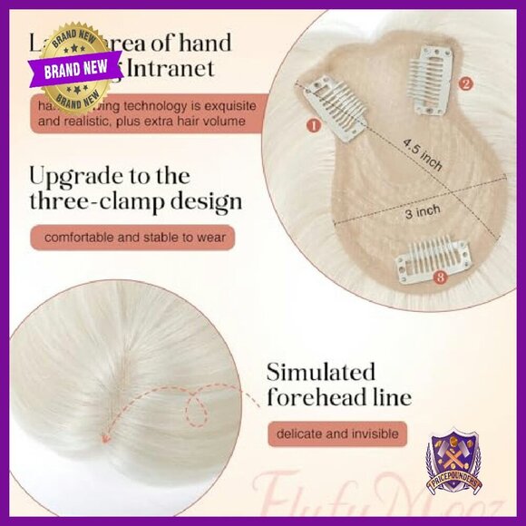 10 Inch Human Hair Topper for Thinning Hair, 360° Coverage, Silk Base